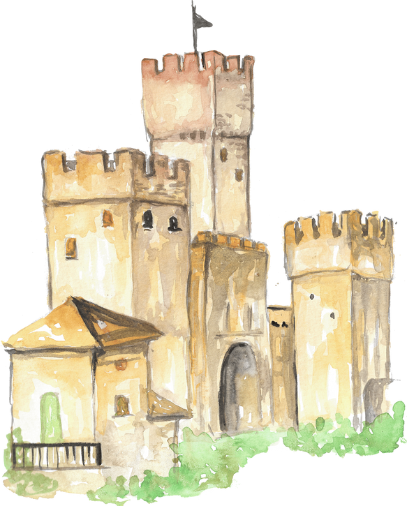 kingdom castle watercolor fairytale medieval